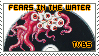 Half CD eyes with tentacles - text Fears in the Water TVBS
