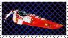 Stamp WipEout sci-fi race ship red and white